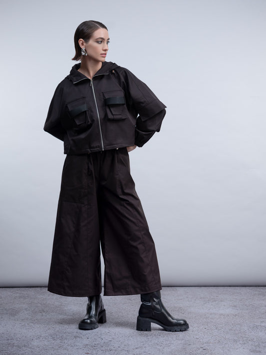 HAAKO Military Crop Jacket Black