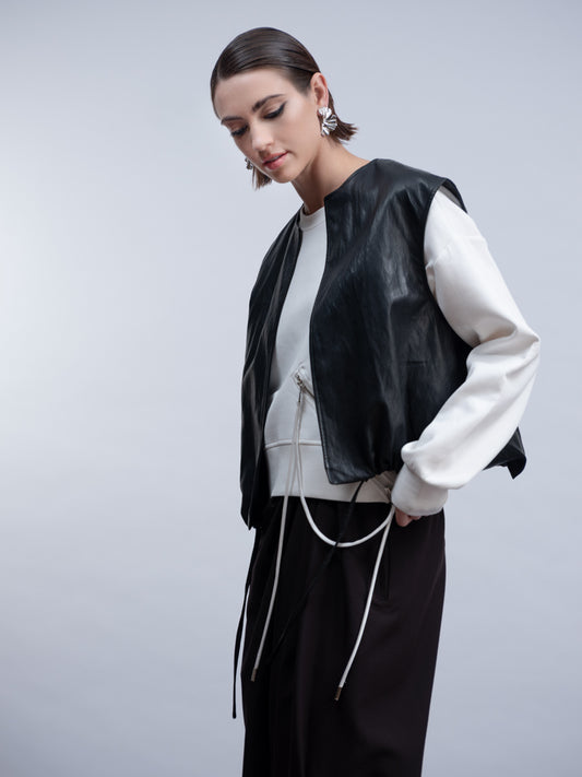 HAAKO Faux Leather Jacket Black