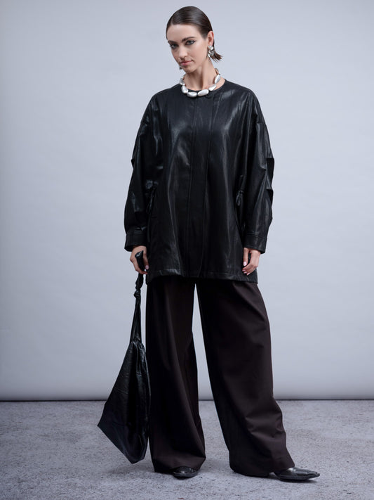 HAACKO Black Pleather Jacket