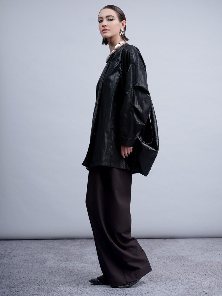 HAACKO Black Pleather Jacket