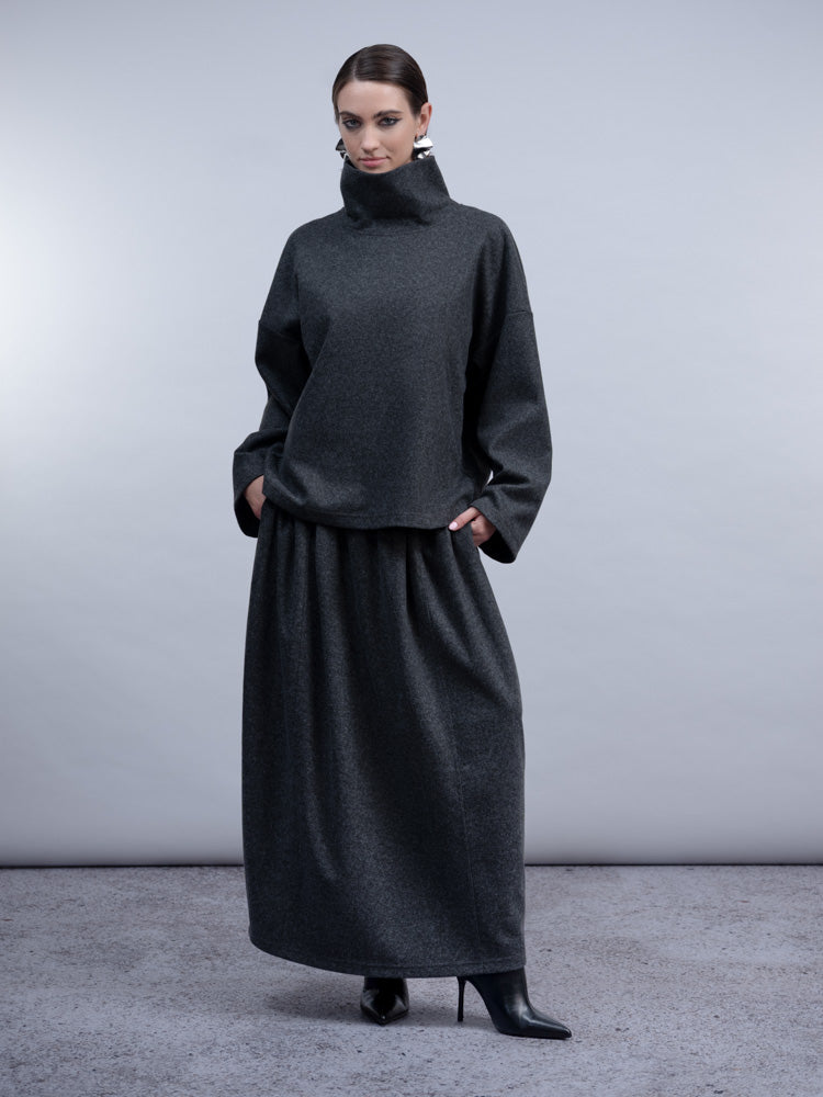 HAAKO Woven Top Charcoal