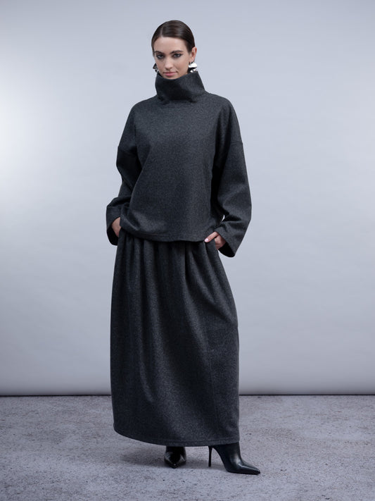 HAAKO Woven Top Charcoal
