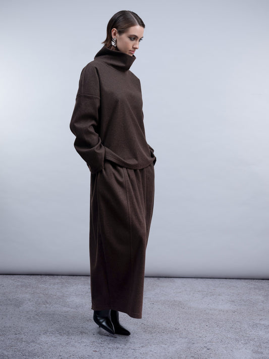 HAAKO Woven Top Chocolate
