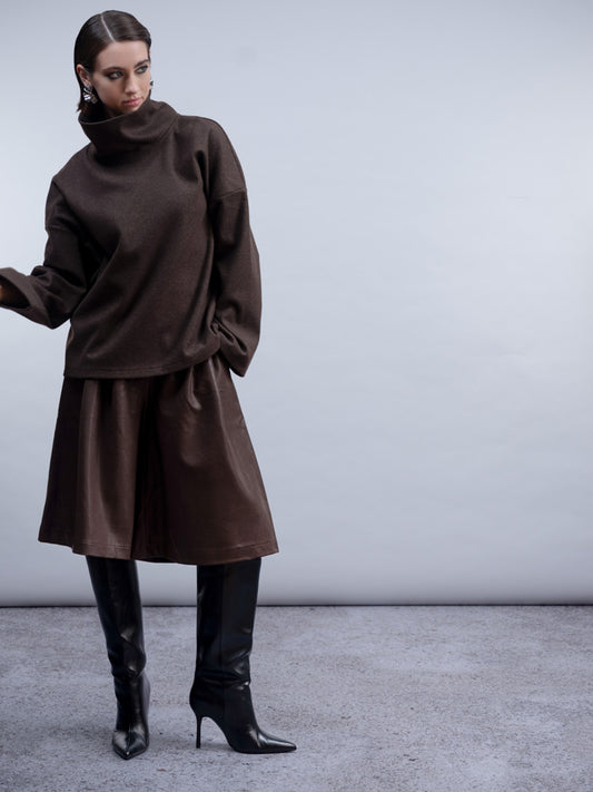 HAAKO Woven Top Chocolate