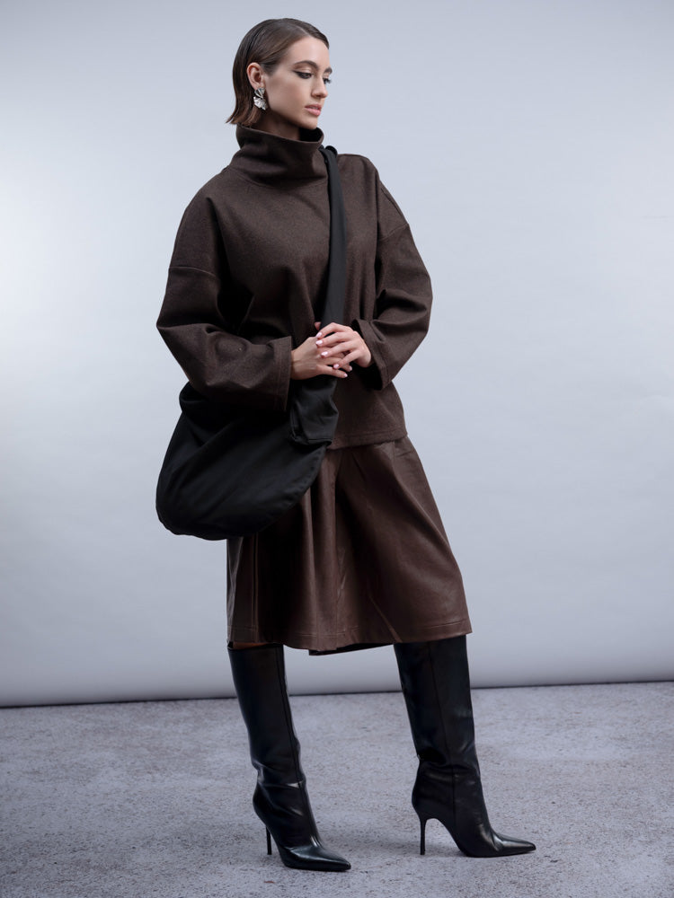 HAAKO Woven Top Chocolate