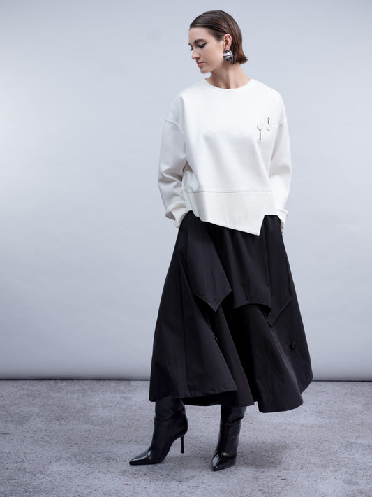 HAAKO Button Sweater White