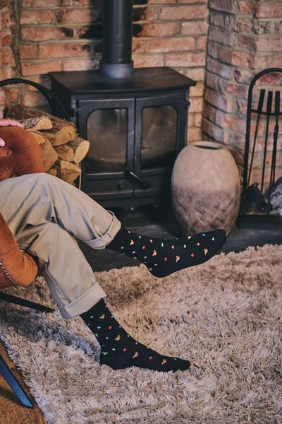 HJ433 Xmas Gifts Black Socks