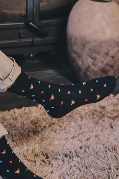 HJ433 Xmas Gifts Black Socks