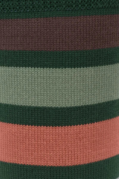 HJ653 Wide Stripe Comfort Top - Dark Bootle Green
