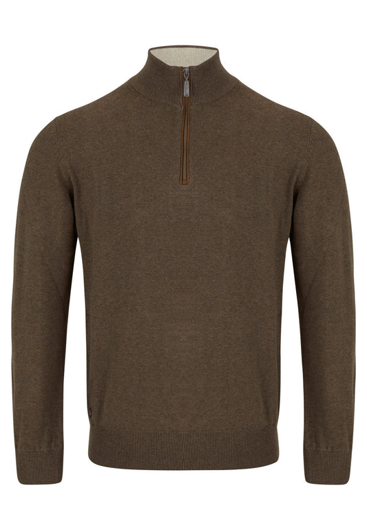 6th Sense Harry 1/4 Zip-Chestnut