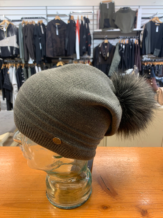 Peruzzi Raised Stripe Slouch Hat Grey