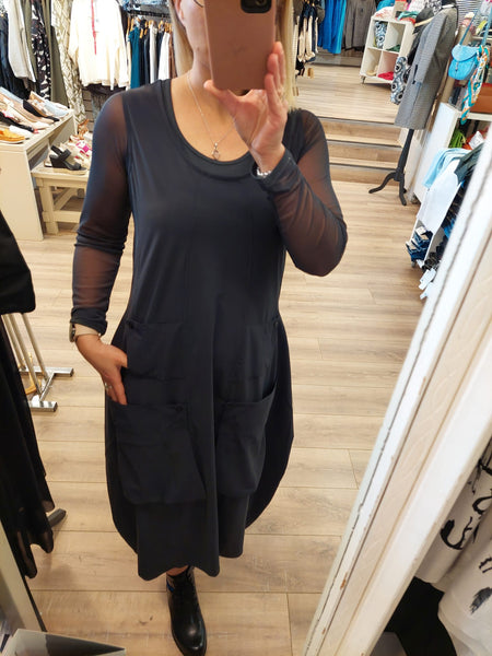 Naya Mesh Sleeve Top Anthracite