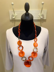 Orange Disc Necklace