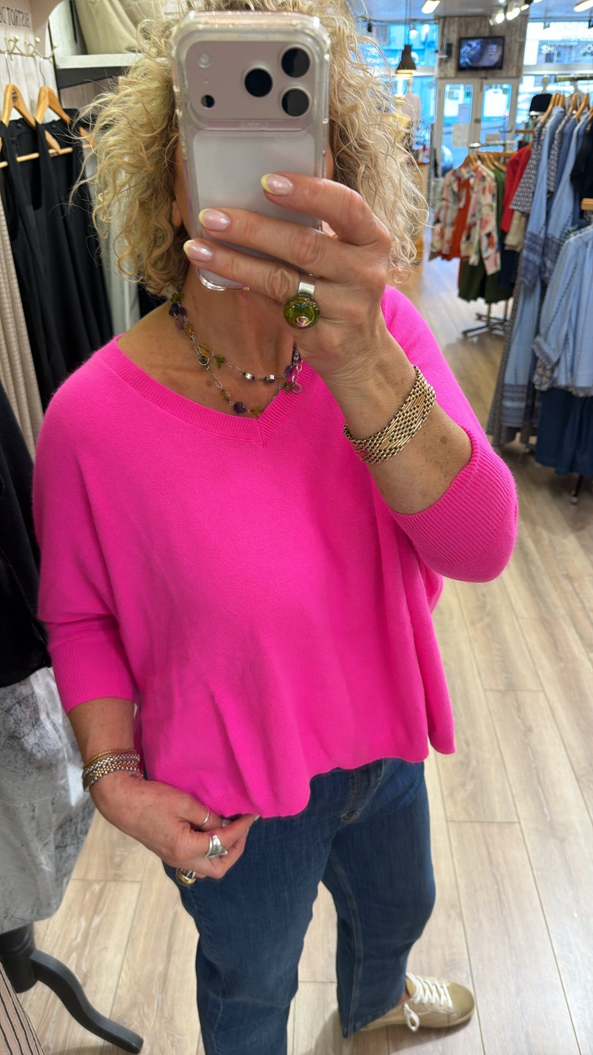 TWNS Jefferson Oversized Sweater Neon Pink
