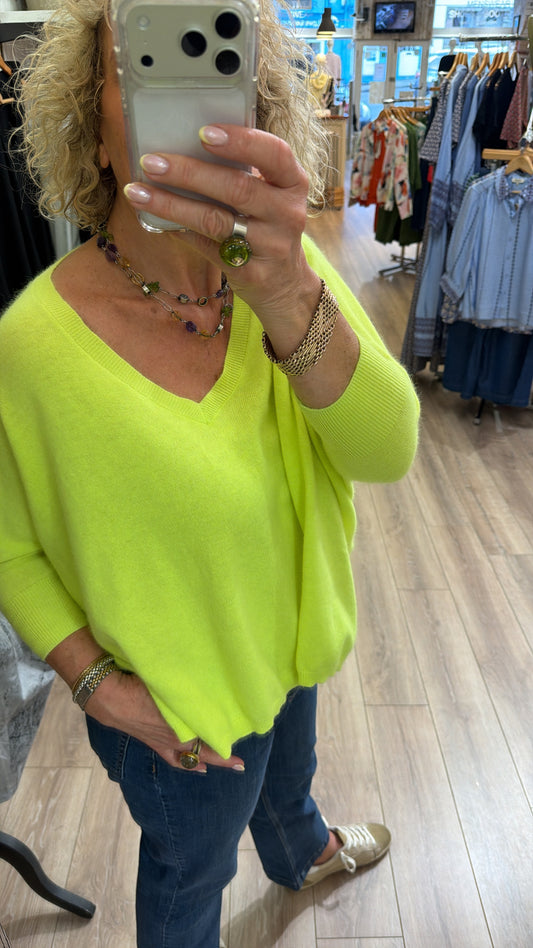 TWNS Jefferson Oversized Sweater Neon Yelow