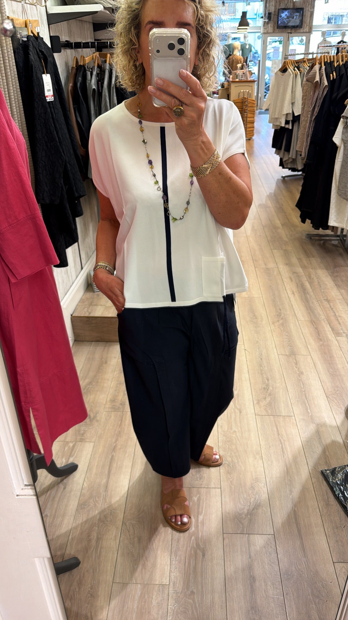 Naya Balloon Shape Trouser With Curve Panel French Navy