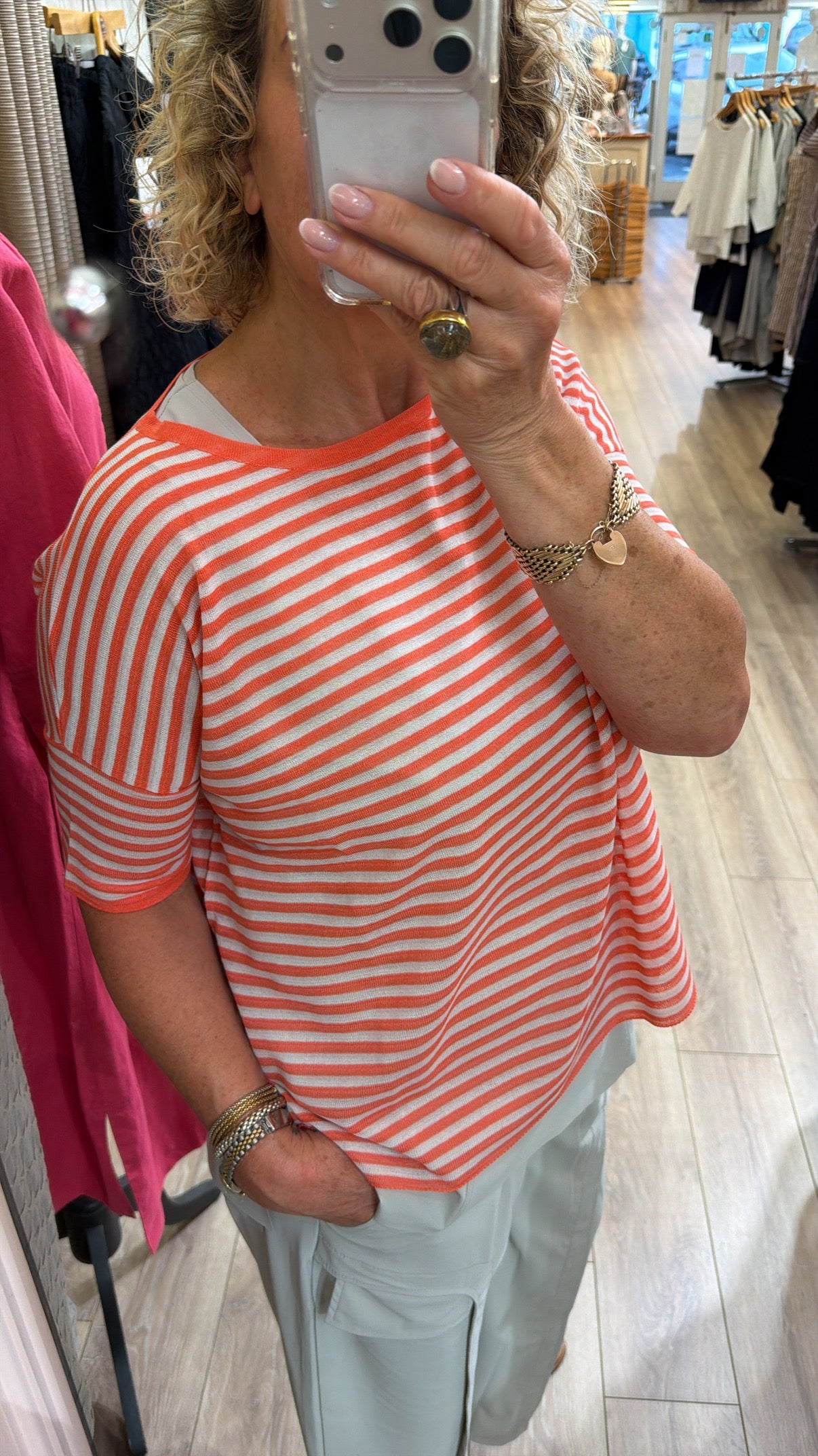 Naya Striped Round Neck Knit Top