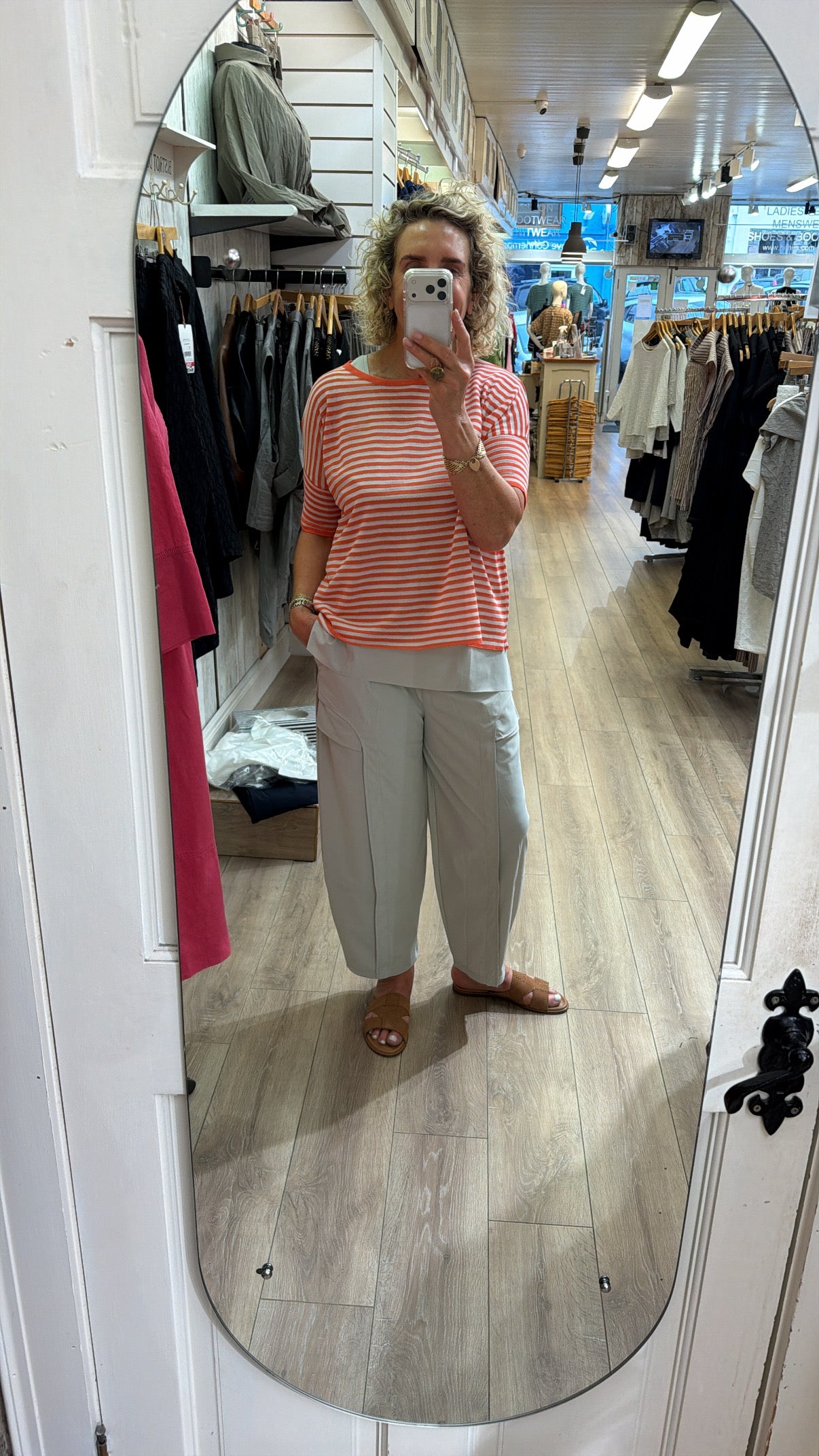 Naya Striped Round Neck Knit Top