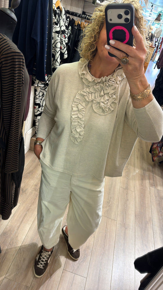 Neirami Ruched Pullover Ivory