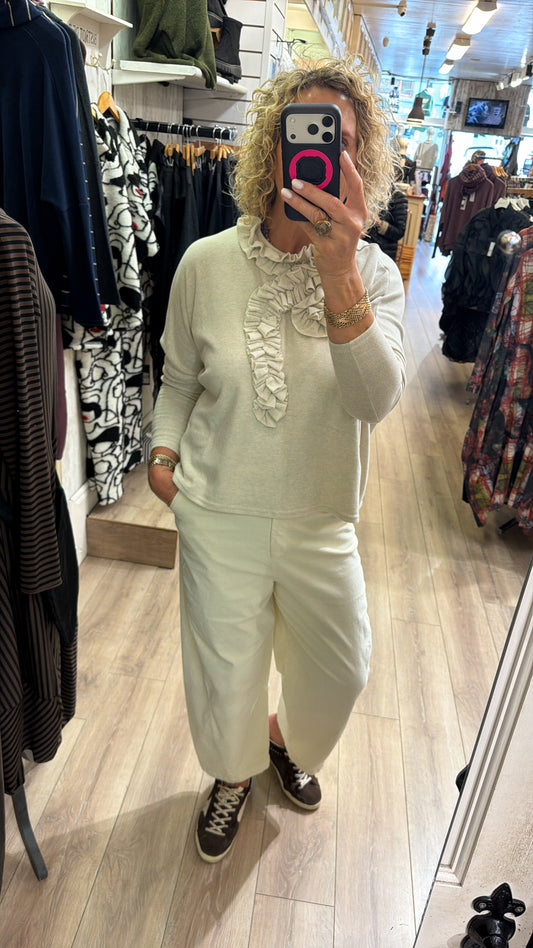 Neirami Ruched Pullover Ivory
