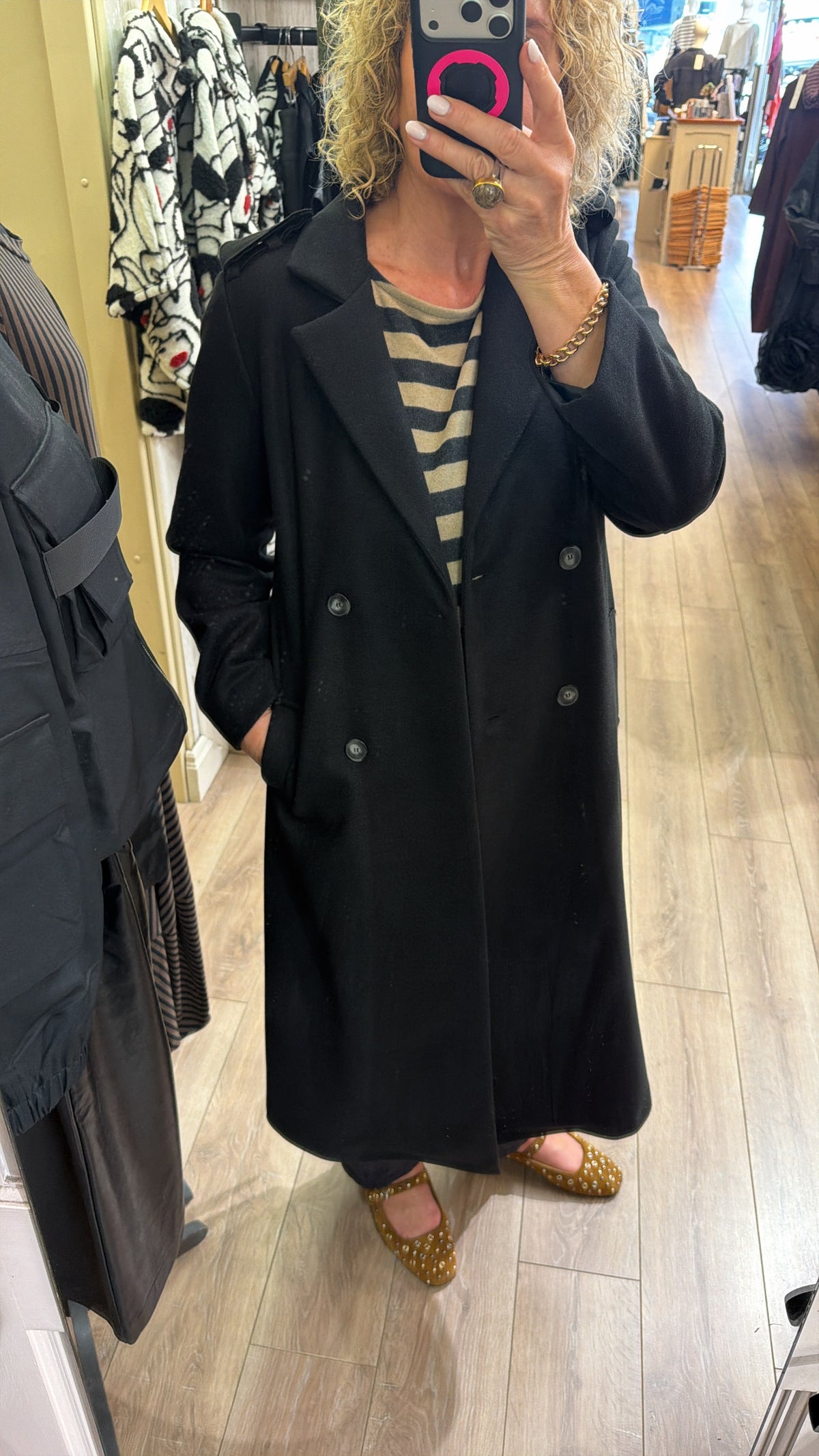 Peruzzi Long Wool Coat Black