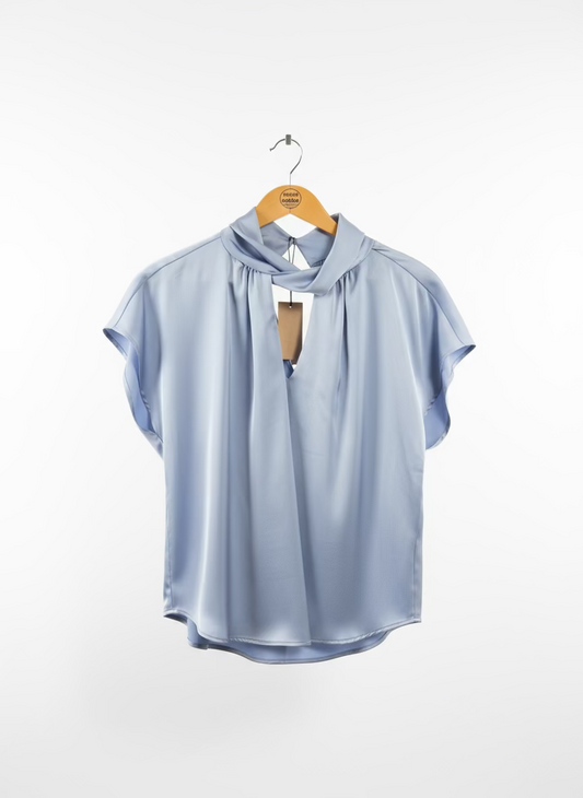 Peruzzi Twist Neck Top Silver