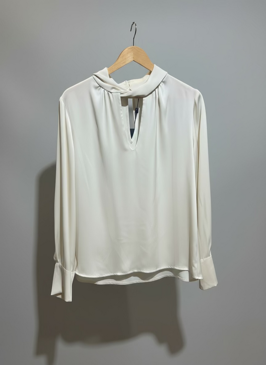 Peruzzi Twist Neck Long Sleeve Top -Champagne