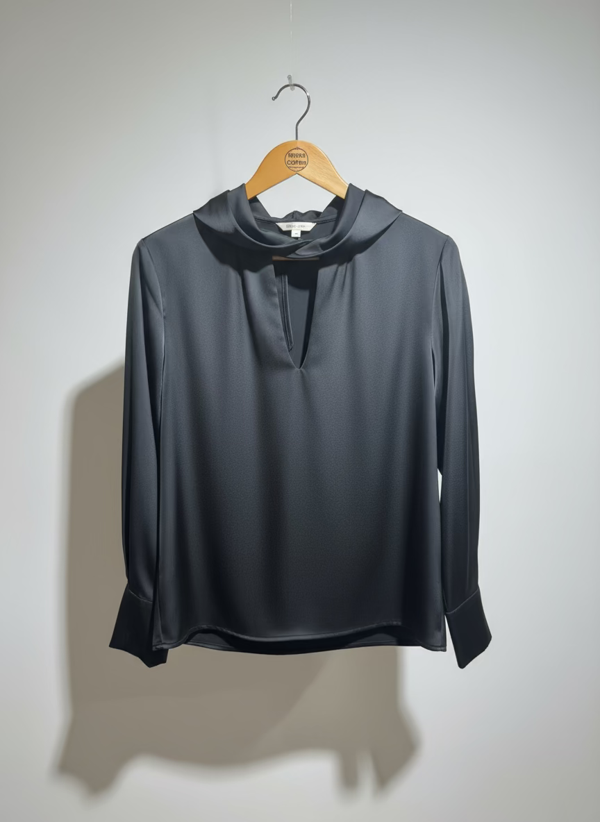 Peruzzi Twist Neck Long Sleeve Top Black