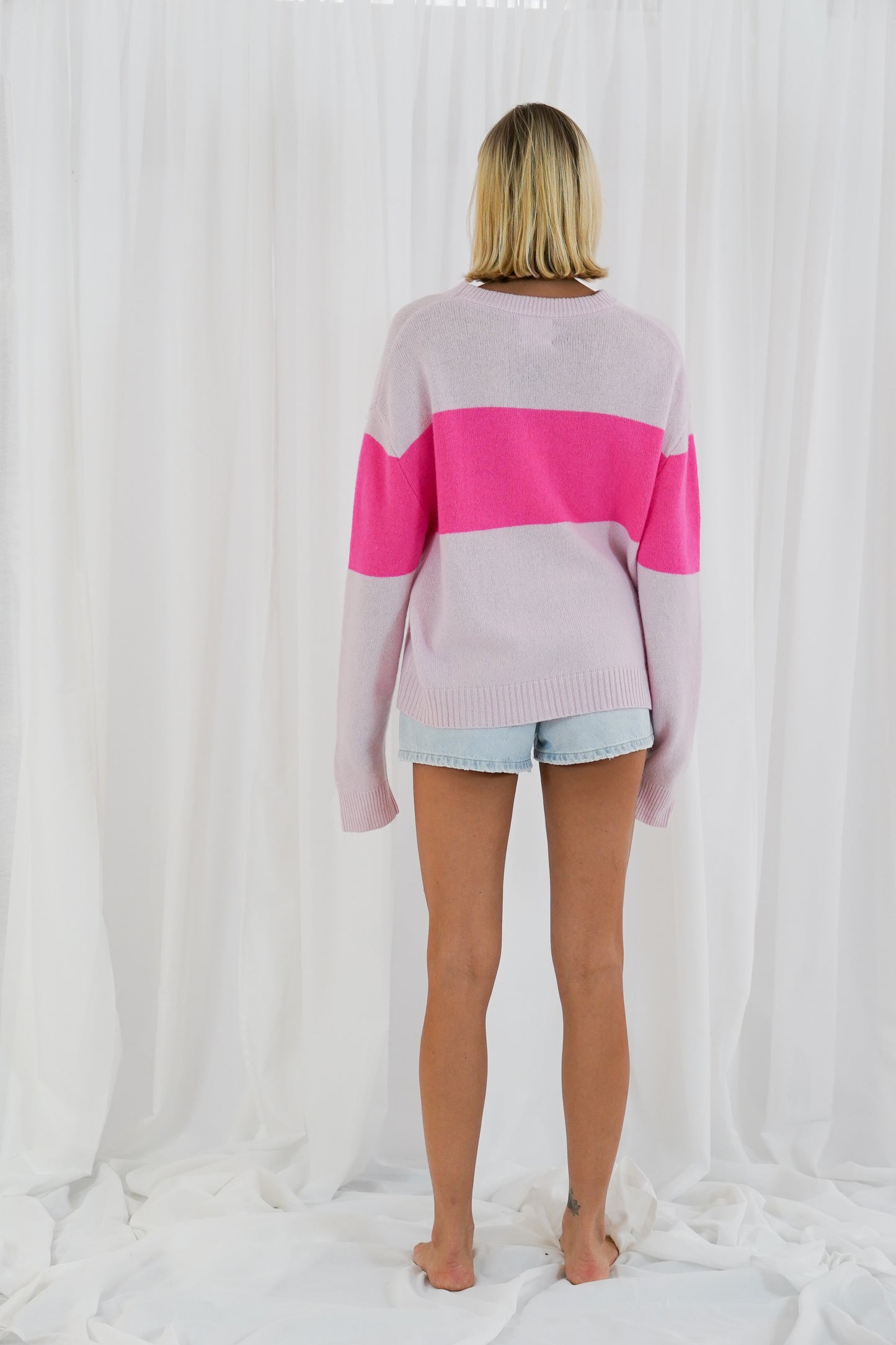 TWNS Bi-color sweater Neon Pink