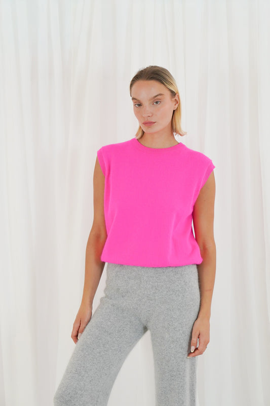 TWNS Durango Sleeveless Round- Neck Jumper Pink