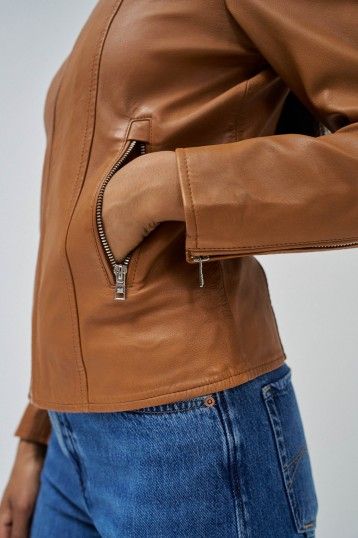 Salsa Ladies Leather Jacket Brown