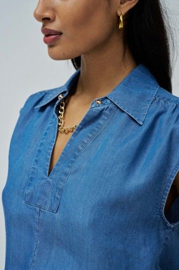Salsa Light Denim Blouse