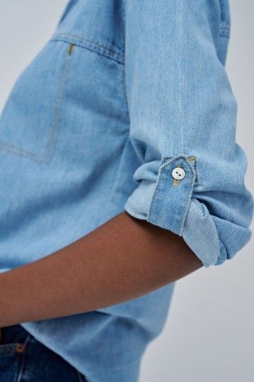 Salsa Lightweight Denim Shirt With Glitters