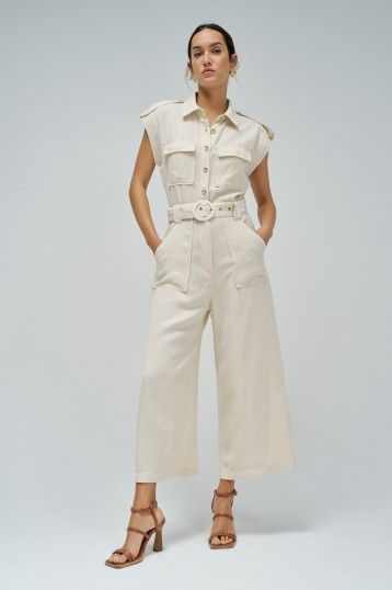 Salsa Light Denim Jumpsuit Beige