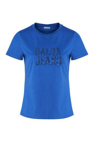Salsa Embroidered T-Shirt- Blue