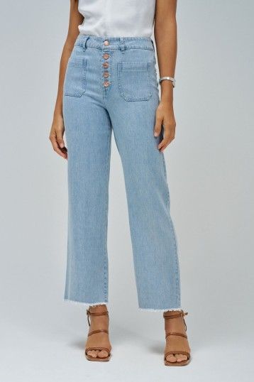 SALSA TROUSERS TRUE CROPPED STRAIGHT LIGHTDENIM