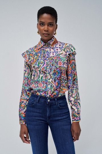 Salsa Shirt With Frills- Multi