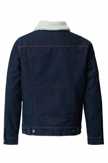 SALSA DENIM JACKET WITH FUR TRIM MENS