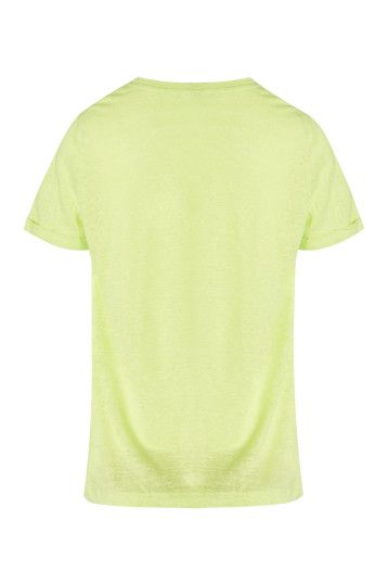 Salsa Linen V-Neck T-Shirt-Lime