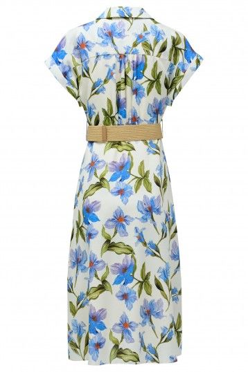 Salsa SHIRT DRESS WITH FLORAL PATTERN IN LIGHTDENIM