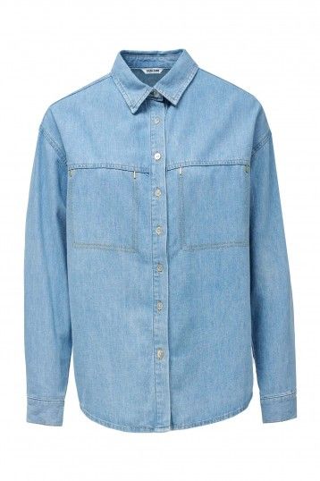 Salsa Lightweight Denim Shirt With Glitters