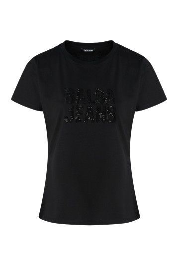 Salsa Embroidered T-Shirt- Black