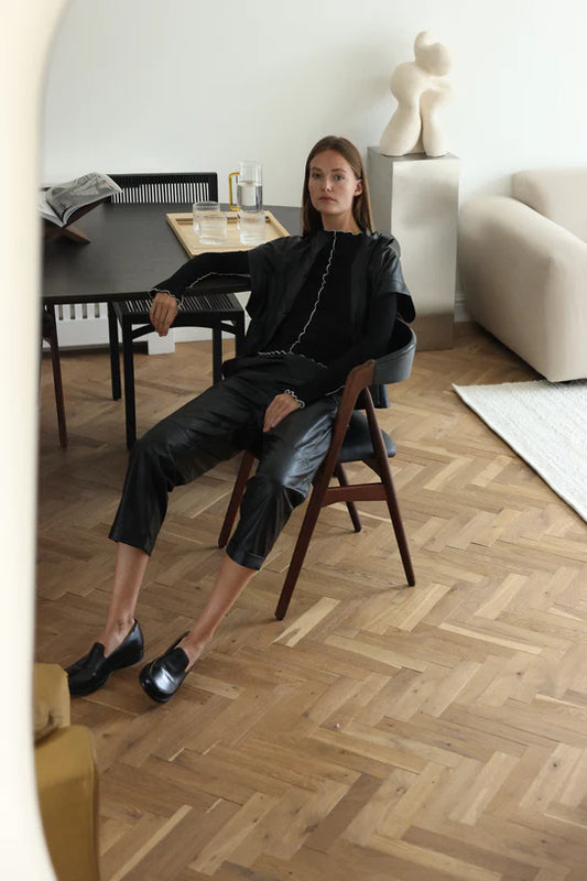 Jane Lushka Daphne eco leather pants Black