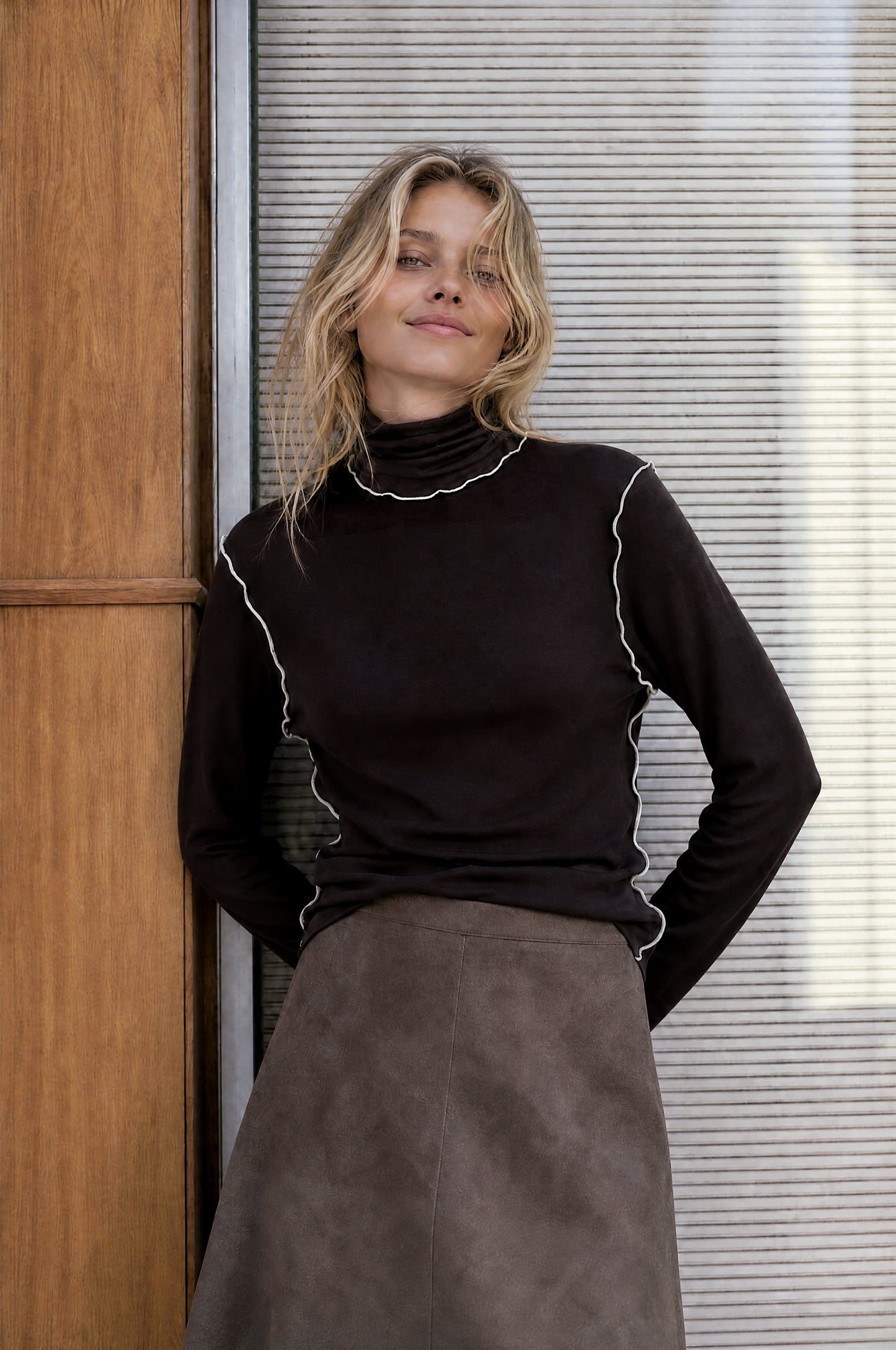 Jane Lushka Janice Viscose Top Brown