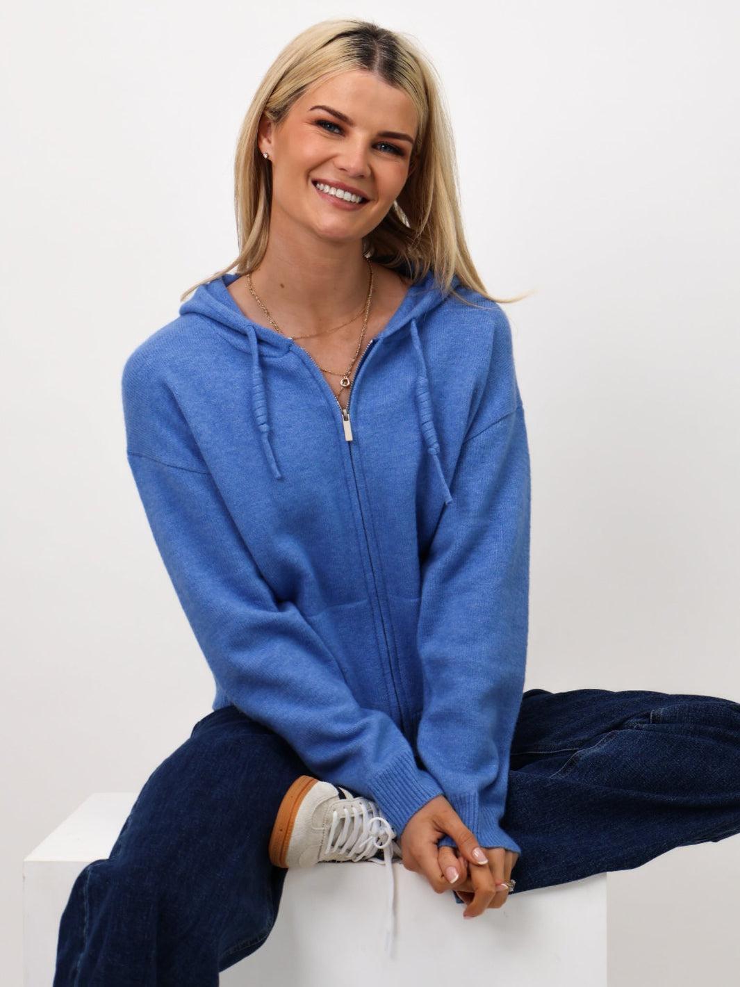 Kate & Pippa Hope Hoody Cardigan Blue