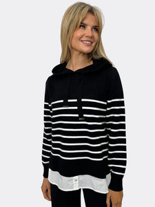 K&P Sam Striped Knit Black/White