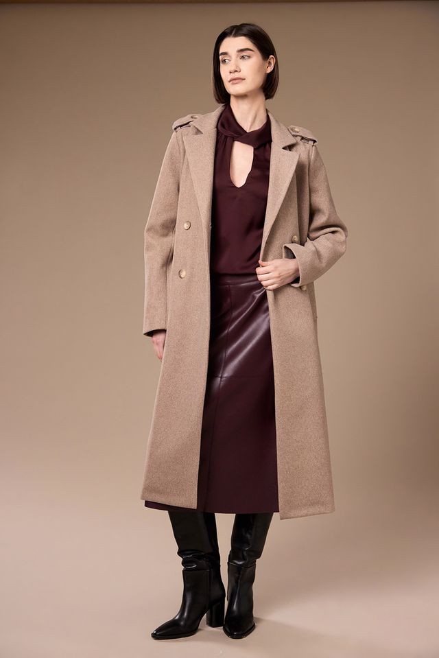 Peruzzi Long Wool Coat Beige