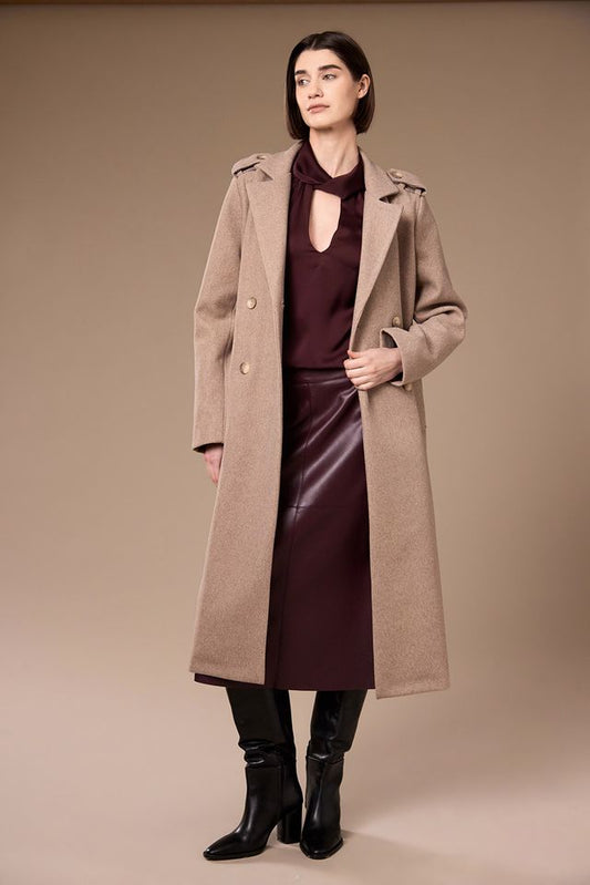 Peruzzi Long Wool Coat Beige