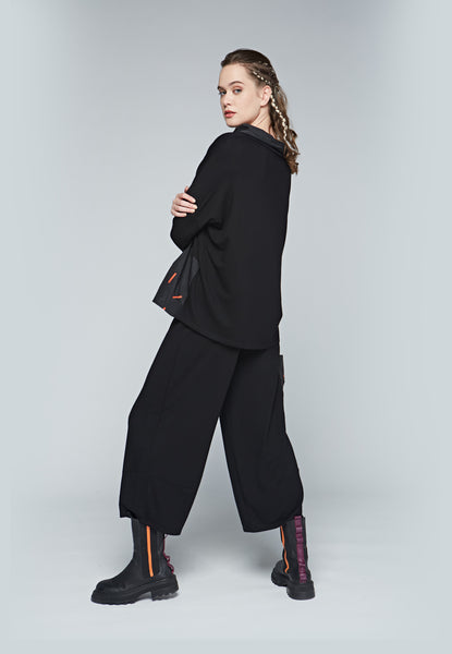 Luukaa Trousers With Pocket- Black/Orange Pocket