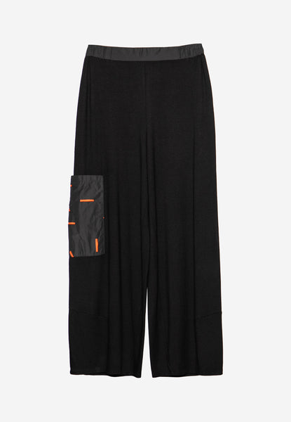 Luukaa Trousers With Pocket- Black/Orange Pocket